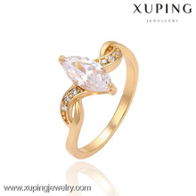 13407 Xuping Modeschmuck China Großhandel 18K Gold Ring Designs Luxus Glas Ringe Charm Schmuck für Frauen